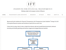 Tablet Screenshot of instituteforfinancialtransparency.com